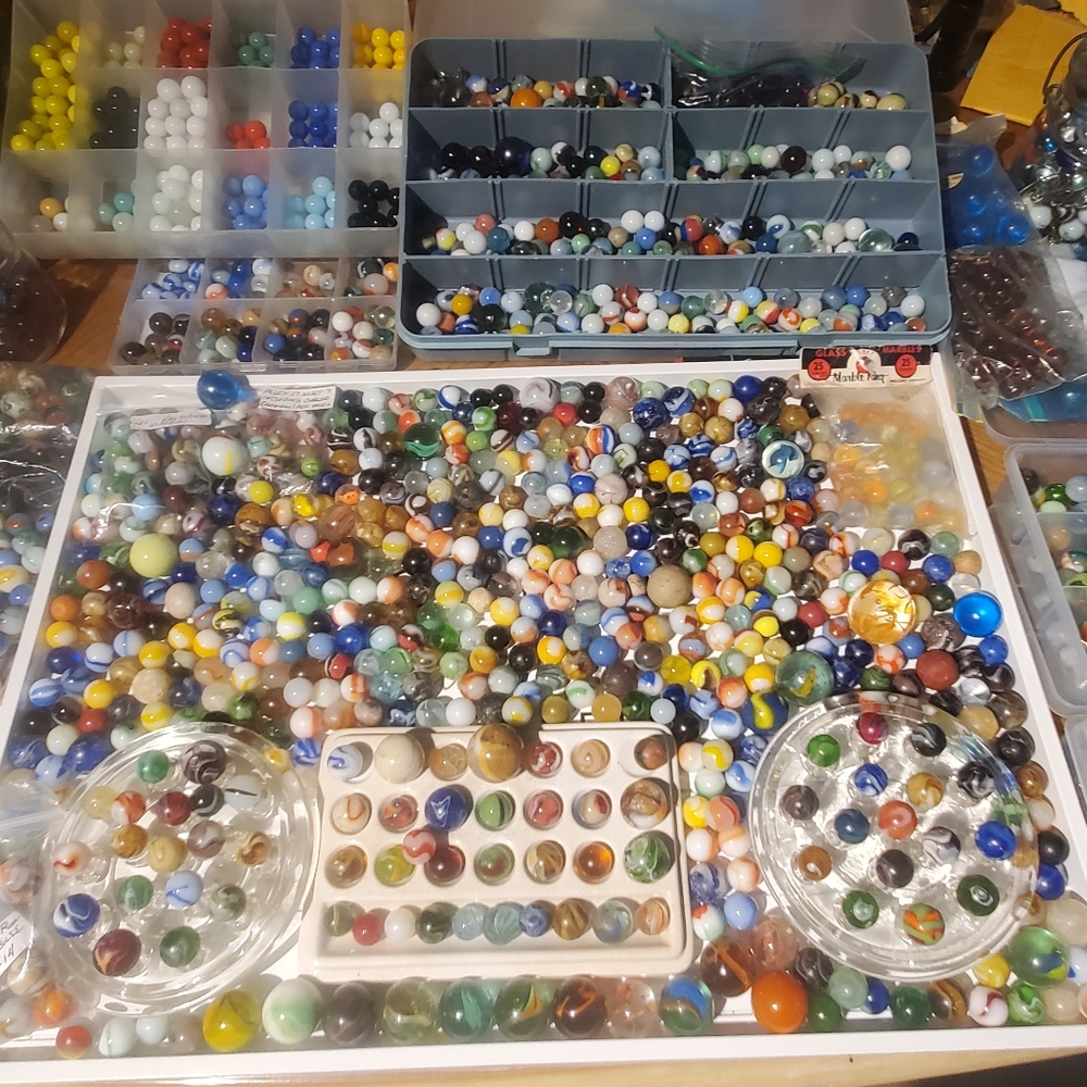 HUGE MARBLES COLLECTION 34LBs GERMAN CAC AKRO PELTIER JABO MARBLE KING DISPLAYS - Picture 8 of 16